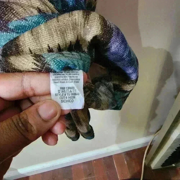 Tua Tua Tua  sinhinged waist dolman short sleeve blouse size small shimmer top - Picture 5 of 5